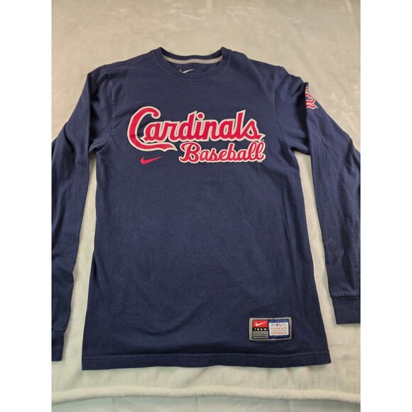 MLB St Louis Cardinals Shirt Mens Small Blue Crew Neck - Picture 1 of 6